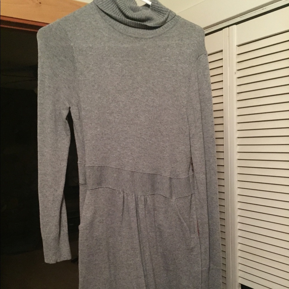 Grey turtleneck dress
